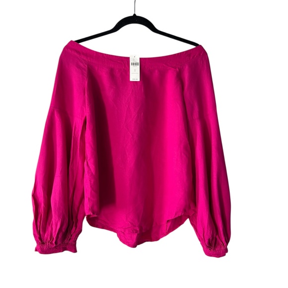 Anthropologie Floreat NWT Mazza Hot Pink Off-Shoulder Boho Top Women's Size 0 - Picture 6 of 8
